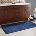 Hastings Home 24"x59" Memory Foam Extra Long Bath Mat by Hastings Home - Woven Jacquard Fleece - Navy 527926MJS